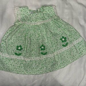 Beth Terrell by Johnston green and white floral dress 12-18 months
